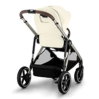 Poussette Gazelle S – Châssis couleur taupe avec siège Beige Coquillage