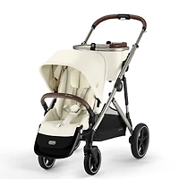 Poussette Gazelle S – Châssis couleur taupe avec siège Beige Coquillage