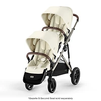 Poussette Gazelle S – Châssis couleur taupe avec siège Beige Coquillage