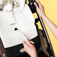 Poussette Gazelle S – Châssis couleur taupe avec siège Beige Coquillage