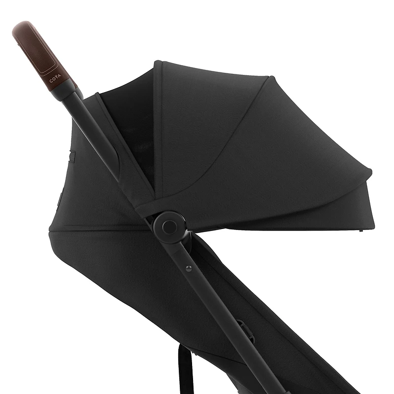 Poussette Coya - Cadre or rose avec siège noir sépia