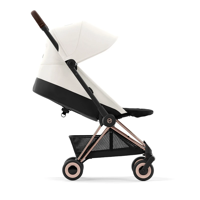Poussette Coya - Cadre or rose avec siège blanc cassé
