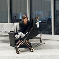 Poussette Coya - Cadre or rose avec siège rose pêche