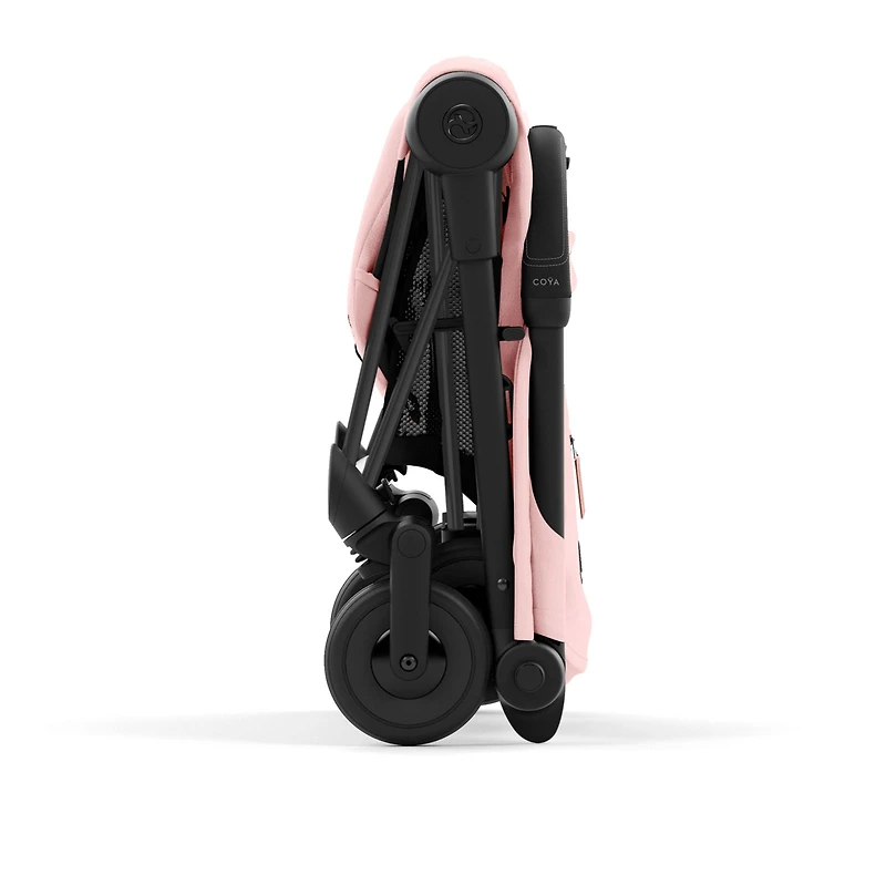 Coya Stroller - Matte Black Frame with Peach Pink Seat