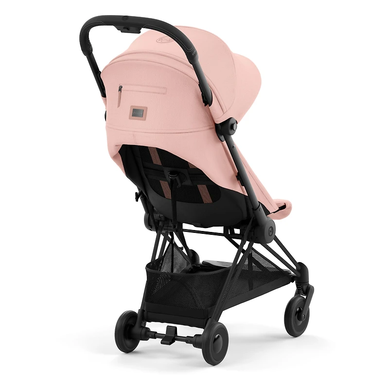 Coya Stroller - Matte Black Frame with Peach Pink Seat
