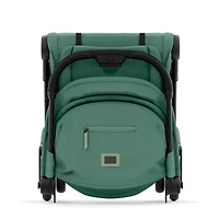 Poussette Coya - Cadre noir mat avec siège vert feuillage