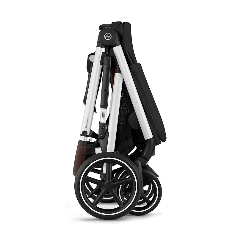 Gazelle S Stroller - Silver Frame with Moon Black Seat