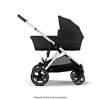Gazelle S Stroller - Silver Frame with Moon Black Seat