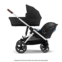Gazelle S Stroller - Silver Frame with Moon Black Seat
