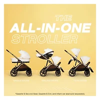 Gazelle S Stroller - Silver Frame with Moon Black Seat