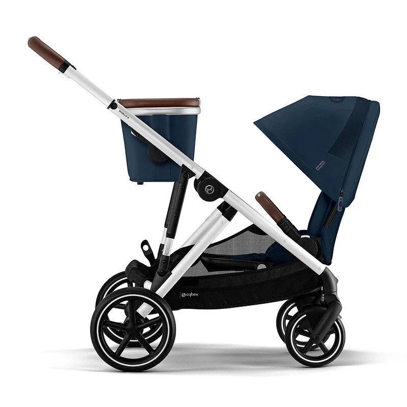 Gazelle S Stroller - Silver Frame with Ocean Blue Seat