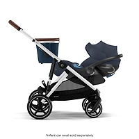 Gazelle S Stroller - Silver Frame with Ocean Blue Seat