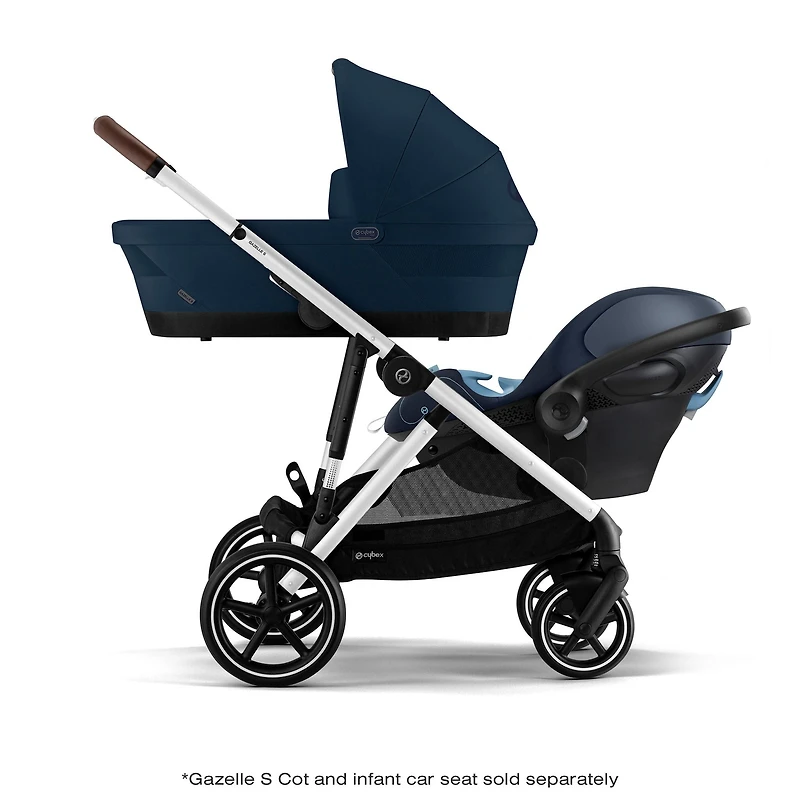 Gazelle S Stroller - Silver Frame with Ocean Blue Seat