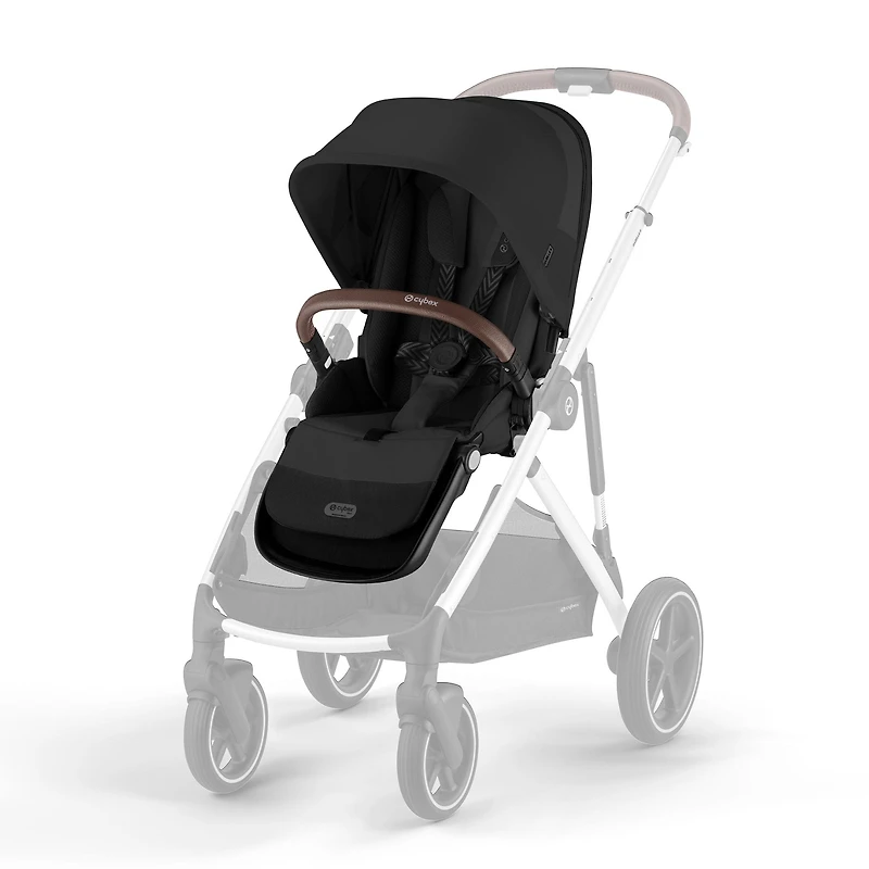 Gazelle S Second Seat – Moon Black with Brown Bumper Bar