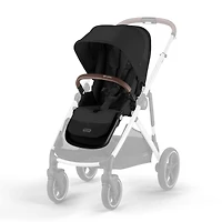 Gazelle S Second Seat – Moon Black with Brown Bumper Bar
