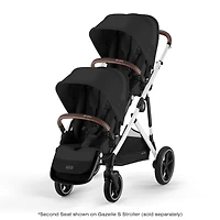 Gazelle S Second Seat – Moon Black with Brown Bumper Bar