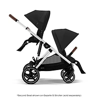 Gazelle S Second Seat – Moon Black with Brown Bumper Bar