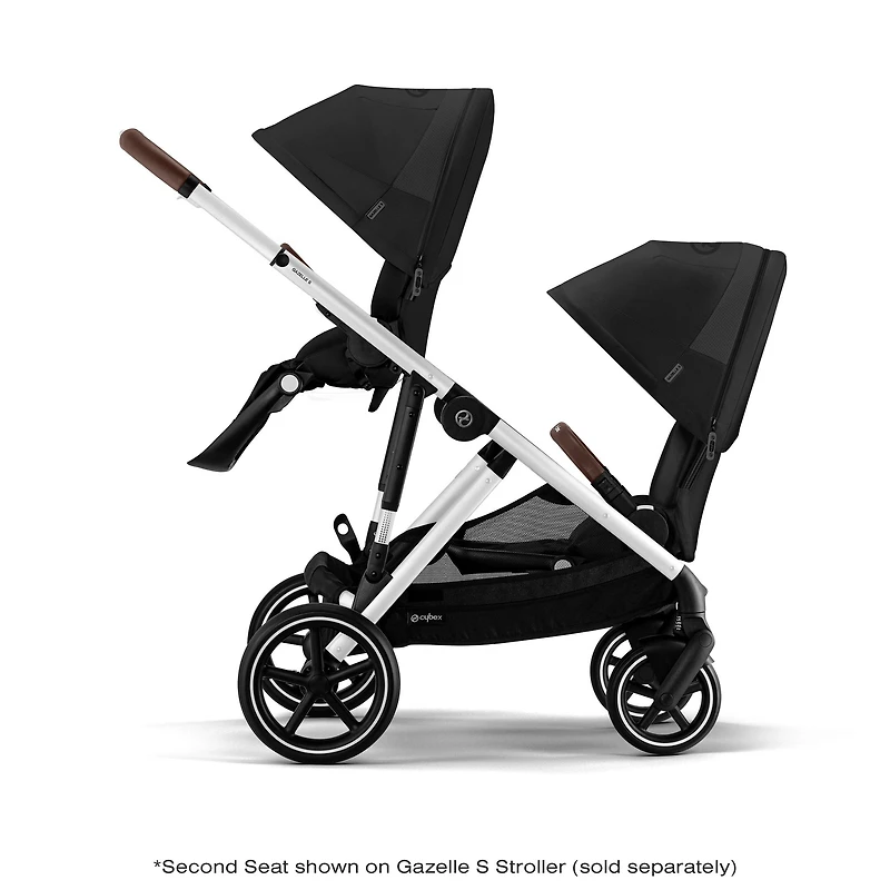 Gazelle S Second Seat – Moon Black with Brown Bumper Bar