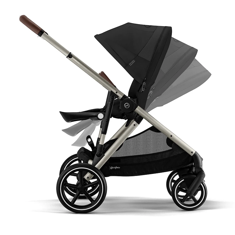 Gazelle S Stroller - Taupe Frame with Moon Black Seat
