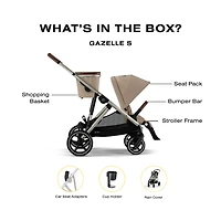 Gazelle S 2 Stroller - Taupe Frame with Almond Beige Seat