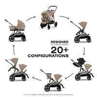 Gazelle S 2 Stroller - Taupe Frame with Almond Beige Seat
