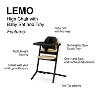 Lemo 3-in-1 High Chair + Training Tower Set