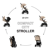 Beezy 2 Compact City Stroller - Almond Beige