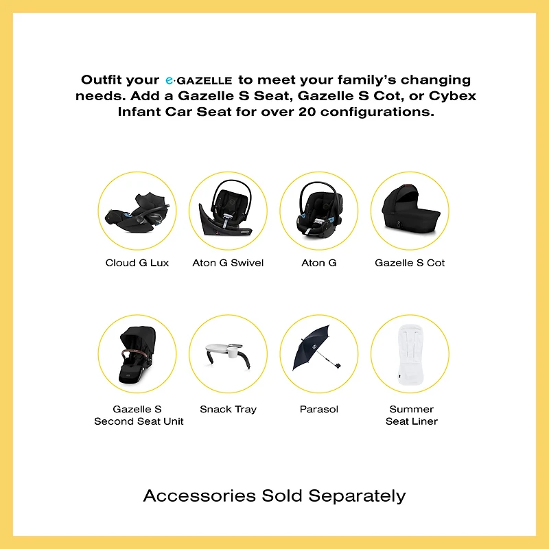 eGazelle S Electronic Assist Stroller - Taupe Frame with Almond Beige Seat
