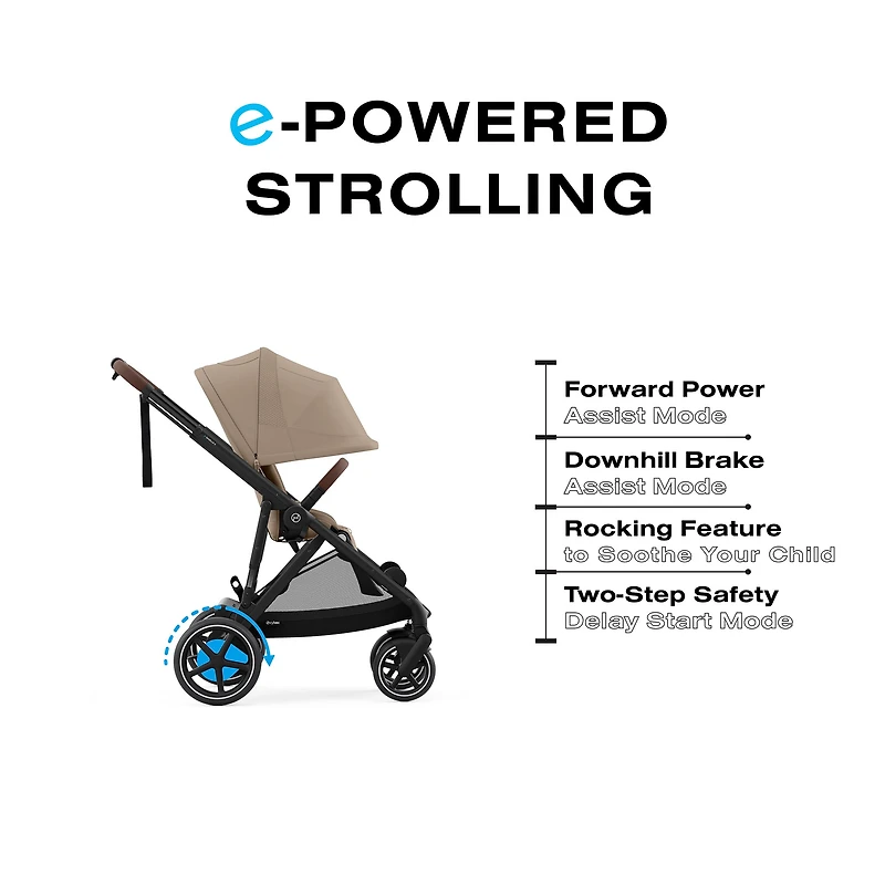 eGazelle S Electronic Assist Stroller - Black / Almond