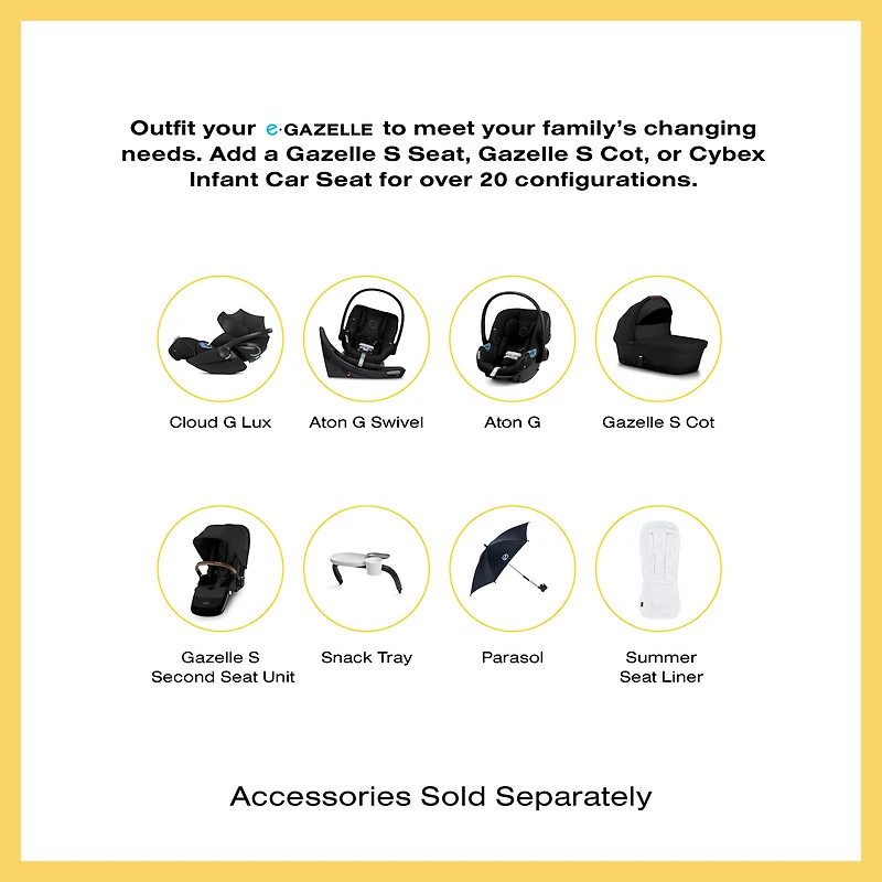 eGazelle S Electronic Assist Stroller - Black / Almond