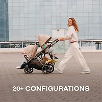 Poussette Gazelle S – Châssis couleur Taupe avec siège Stormy Bleu