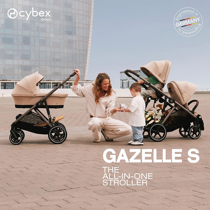 Gazelle S Stroller - Taupe Frame with Stormy Blue Seat