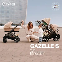 Gazelle S Stroller - Taupe Frame with Stormy Blue Seat