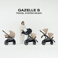 Poussette Gazelle S – Châssis couleur Taupe avec siège Stormy Bleu