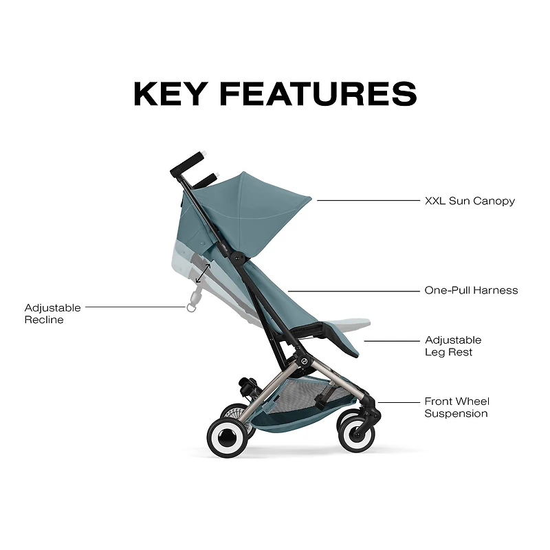 LIBELLE Ultra Lightweight Travel Stroller - Stormy Blue