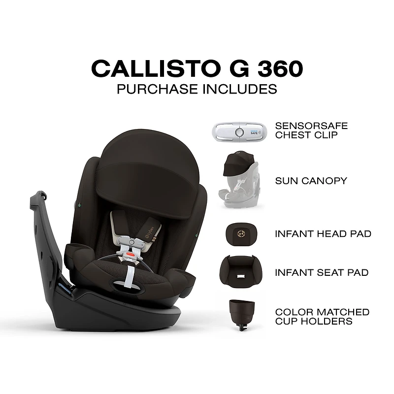 Callisto G 360 Rotating All-in-One Convertible Car Seat - Chocolate Brown