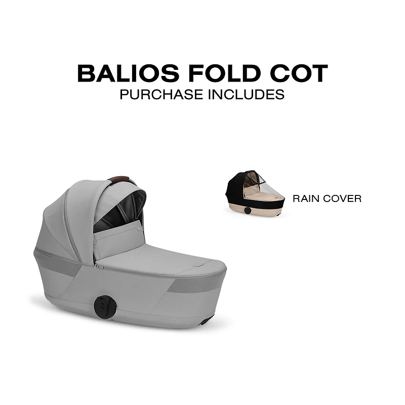 BALIOS Fold Cot - Stone Grey