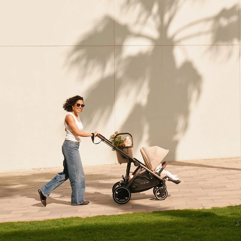 eGazelle S Electronic Assist Stroller - Taupe Frame with Almond Beige Seat