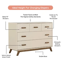 Commode  5 Tiroirs  Soho - Amande Noyer