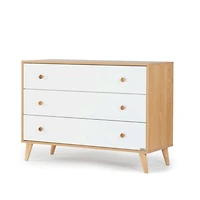 Austin 3-Drawer Dresser - White / Red Oak