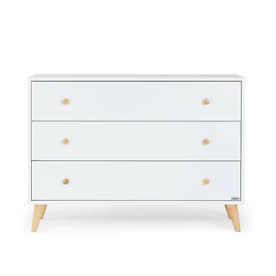 Austin 3-Drawer Dresser - White / Natural