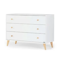 Austin 3-Drawer Dresser - White / Natural