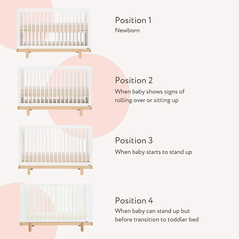 Bliss 4-In-1 Convertible Crib - White/Natural