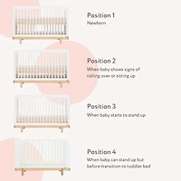Bliss 4-In-1 Convertible Crib - White/Natural