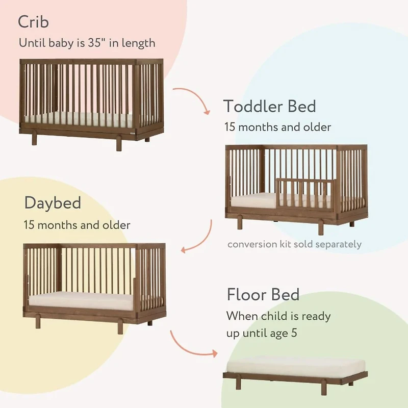 Couchette convertible 4 en 1 Bliss - Noyer