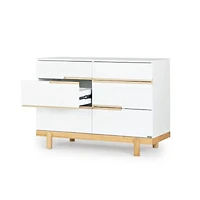 Bliss 6-Drawer Dresser - White / Natural
