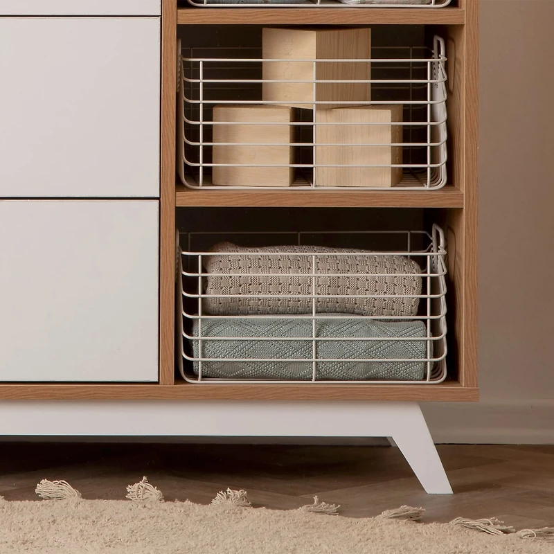 Central Park 3-drawer - White / Red oak