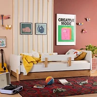 Fun Twin Bed - White/Natural (2 Boxes)