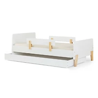 Lit Simple Gigogne de rangement pour lit simple amusant - Blanc