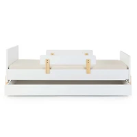 Lit Simple Gigogne de rangement pour lit simple amusant - Blanc
